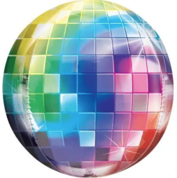 XL Folienballon Orbz - Disco-​Kugel, regenbogenfarben - ø 40cm